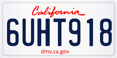 CA license plate 6UHT918