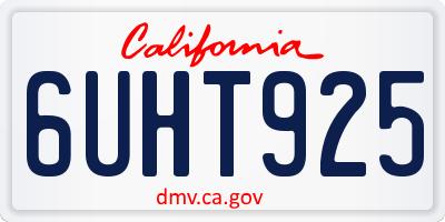 CA license plate 6UHT925
