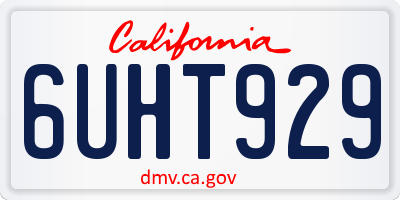 CA license plate 6UHT929