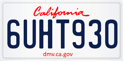 CA license plate 6UHT930
