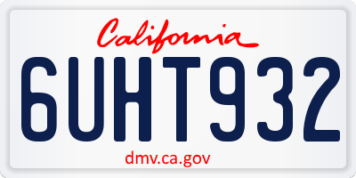 CA license plate 6UHT932
