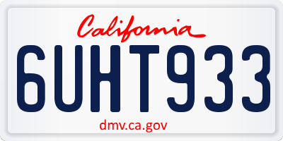 CA license plate 6UHT933