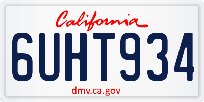 CA license plate 6UHT934