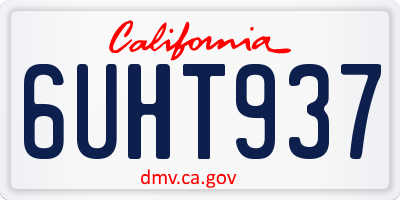 CA license plate 6UHT937