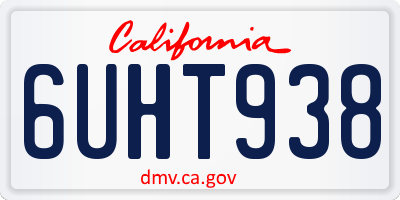 CA license plate 6UHT938