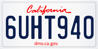 CA license plate 6UHT940
