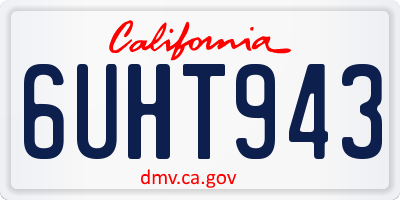 CA license plate 6UHT943
