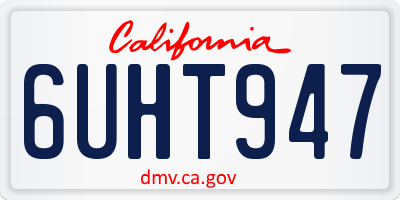 CA license plate 6UHT947