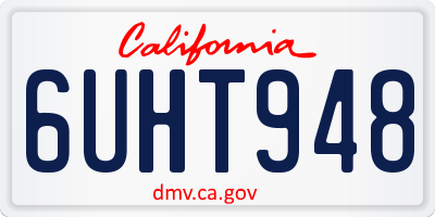 CA license plate 6UHT948