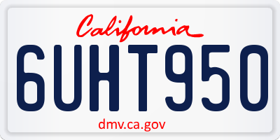 CA license plate 6UHT950