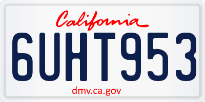 CA license plate 6UHT953