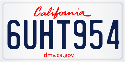 CA license plate 6UHT954