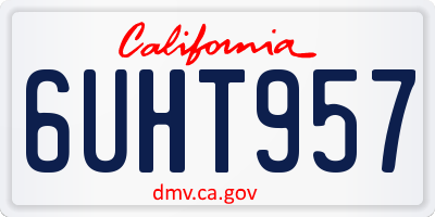 CA license plate 6UHT957