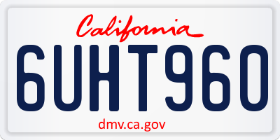 CA license plate 6UHT960