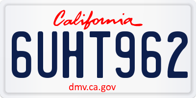 CA license plate 6UHT962