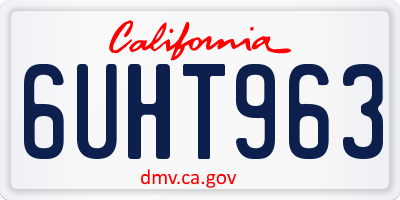 CA license plate 6UHT963