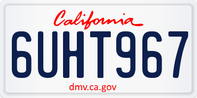 CA license plate 6UHT967