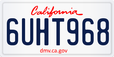 CA license plate 6UHT968