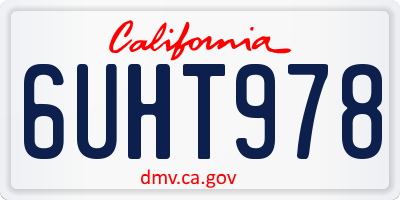 CA license plate 6UHT978