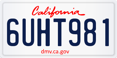CA license plate 6UHT981