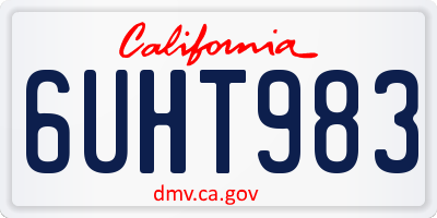 CA license plate 6UHT983
