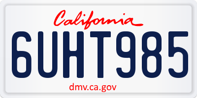 CA license plate 6UHT985