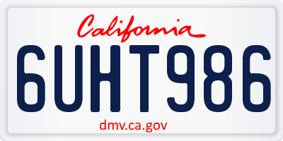 CA license plate 6UHT986