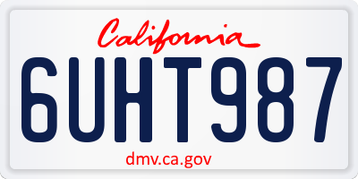 CA license plate 6UHT987