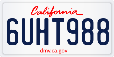 CA license plate 6UHT988