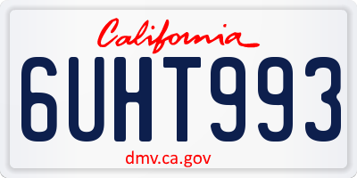 CA license plate 6UHT993