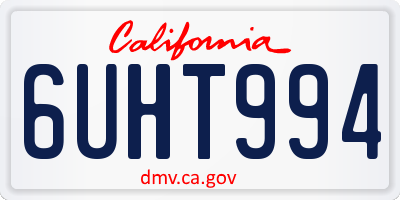 CA license plate 6UHT994