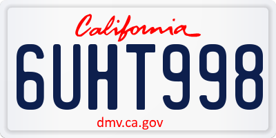 CA license plate 6UHT998
