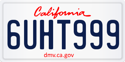CA license plate 6UHT999