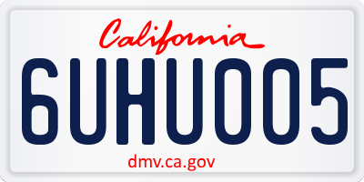 CA license plate 6UHU005