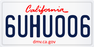CA license plate 6UHU006