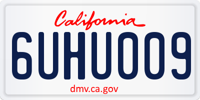 CA license plate 6UHU009