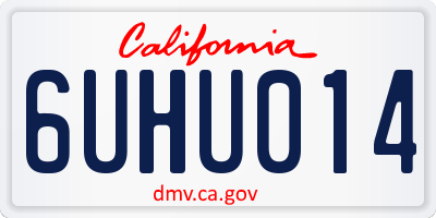 CA license plate 6UHU014