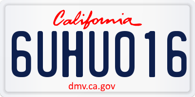 CA license plate 6UHU016