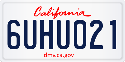 CA license plate 6UHU021