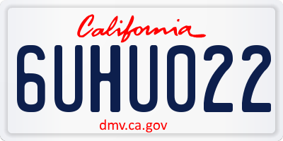 CA license plate 6UHU022