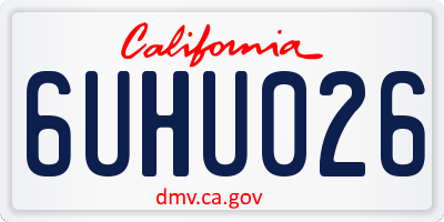 CA license plate 6UHU026