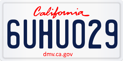 CA license plate 6UHU029