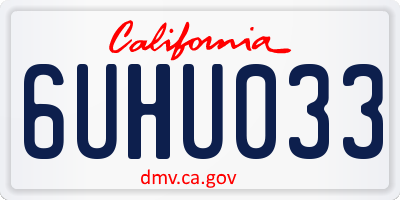 CA license plate 6UHU033