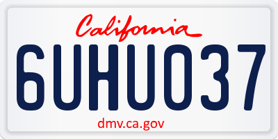 CA license plate 6UHU037