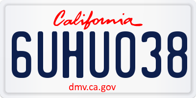 CA license plate 6UHU038