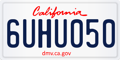 CA license plate 6UHU050