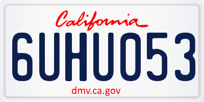 CA license plate 6UHU053