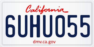 CA license plate 6UHU055