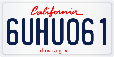 CA license plate 6UHU061