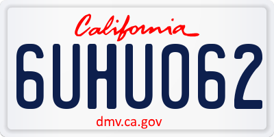 CA license plate 6UHU062
